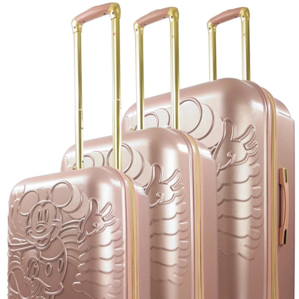 Set of  ROSE GOLD/ FUL Disney Mickey Mouse Rolling LUGGAGE  29"& 25" 21"/ - Picture 2 of 5